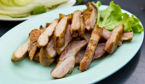 Fired neck on pork Stock Photos