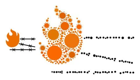 Fired Prison Icon - Bacterium Collage Stock Illustration