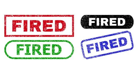 FIRED Rectangle Seals with Scratched Surface Stock Illustration