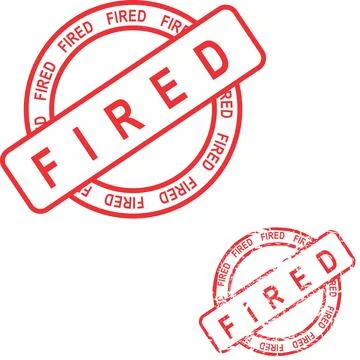 Fired red stamp sticker Stock Illustration