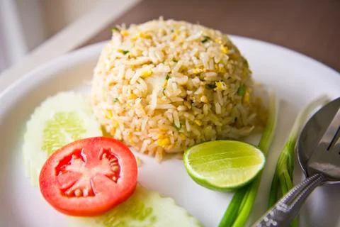 Fired rice with crab Stock Photos