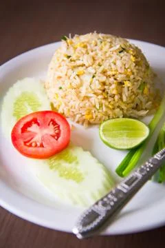 Fired rice with crab Stock Photos