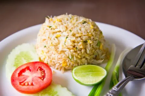 Fired rice with crab Stock Photos