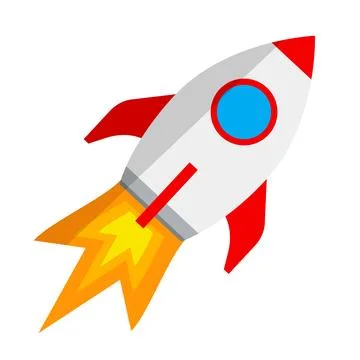 Fired rocket icon. Flame and missile. Vector. 스톡 일러스트
