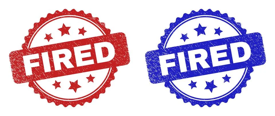 FIRED Rosette Watermarks Using Grunge Texture Stock Illustration