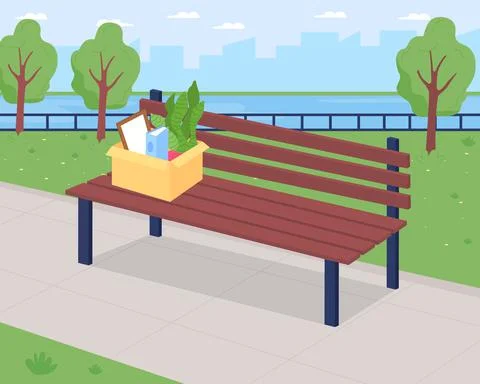 Fired from work flat color vector illustration Illustrazione stock