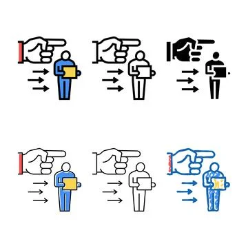 Fired worker color icon vector styles color Stock Illustration