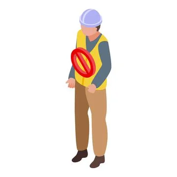 Fired worker icon isometric vector. Fire emergency Stock Illustration