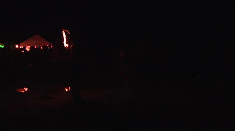 Firedancer with slings a Stock Footage 24636182