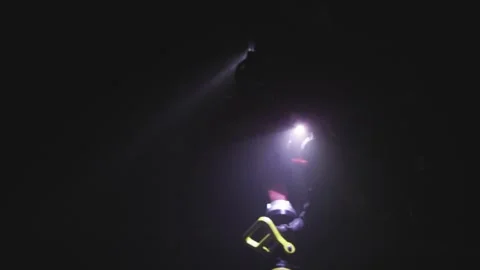 Firefighter in Action at Night Inside Building Stock Footage 288084206