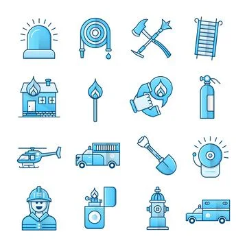 Firefighter and Fire department Stock Illustration