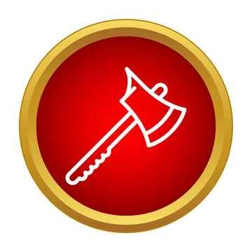 Firefighter axe emergency rescue tool symbol icon Stock Illustration