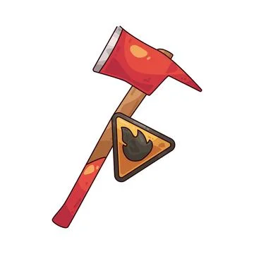 Firefighter axe illustration Stock Illustration