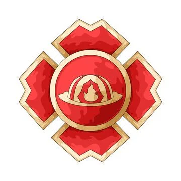 Firefighter badge illustration Stock Illustration