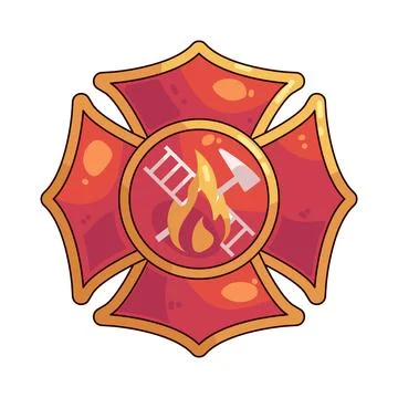 Firefighter badge illustration Stock Illustration