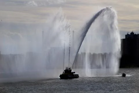 Firefighter boat Stock Photos