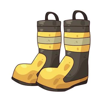 Firefighter boots illustration Stock Illustration