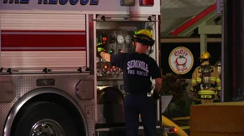 Firefighter Controlling Pump Panel Stock Footage 937328