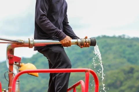Firefighter during training Stock Photos