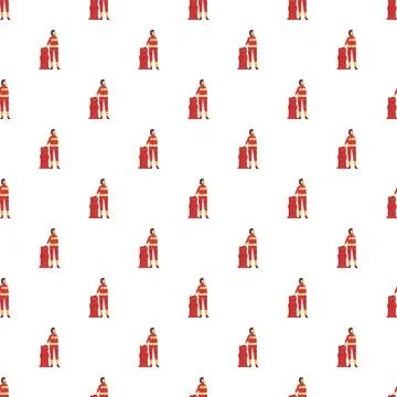 Firefighter emergency service pattern with standing man Illustrazione stock