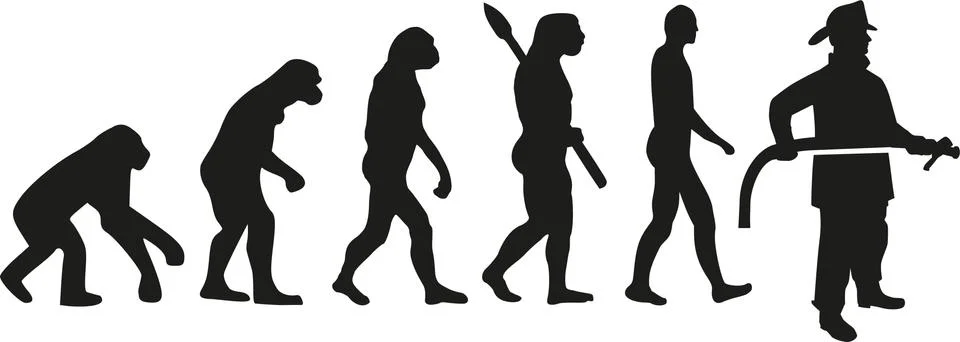 Firefighter Evolution Illustrazione stock