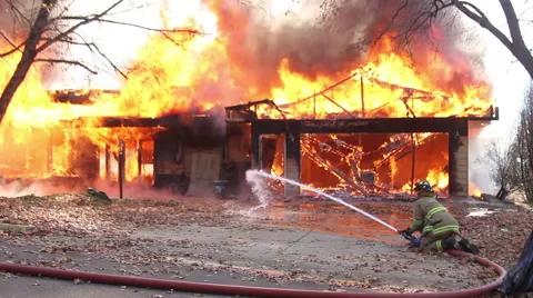 Firefighter Fighting Fire Video stock 44243502