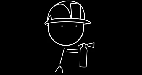 A firefighter with a fire extinguisher Stock Footage 289388124