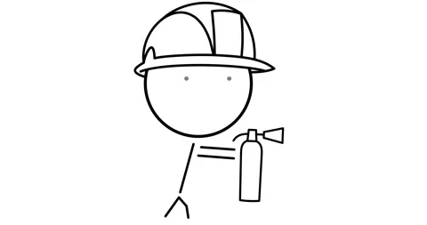 Firefighter with a fire extinguisher 動画素材 296462550