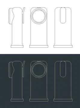 Firefighter flashlight blueprints Stock Illustration