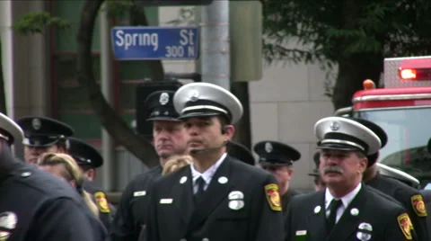 Firefighter funeral procession Video stock 1217084
