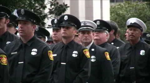 Firefighter funeral procession Stock Footage