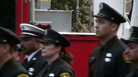 Firefighter funeral procession Video stock 1217266