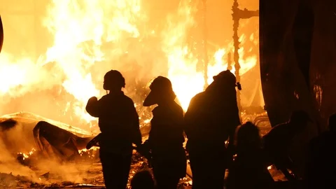 Firefighter Giving Orders Stockbeeldmateriaal 91332743