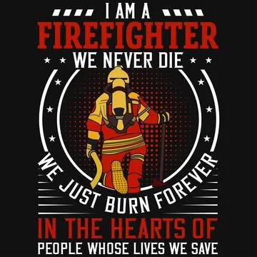 Firefighter graphics tshirt design Stock Illustration