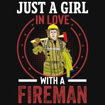 Firefighter graphics tshirt design Stock Illustration