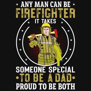 Firefighter graphics tshirt design Stock Illustration