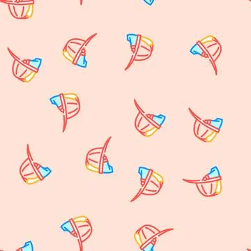 Firefighter hat cap vector seamless pattern Stockillustratie