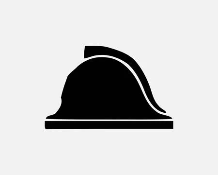 Firefighter Hat Helmet Fireman Fire Fighter Head Gear Icon Sign Vector Stock Illustration