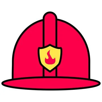 Firefighter helmet icon. Firefighter hat sign. Stock Illustration