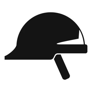 Firefighter helmet protecting from falling objects side view silhouette icon Stock Illustration