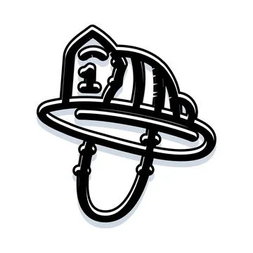 Firefighter helmet representing courage, protection, and emergency services Stock Illustration