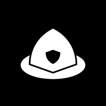 Firefighter helmet solid icon. vector illustration isolated on black. glyph イラスト素材