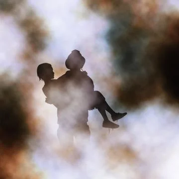 Firefighter hero Stock Illustration