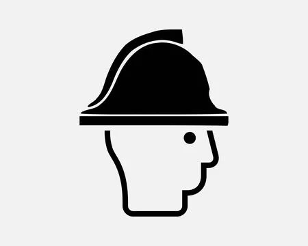 Firefighter Icon Fireman Fire Fighter Cartoon Head Hat Helmet Icon Sign Vector Illustrazione stock