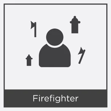Firefighter icon isolated on white background Free Stock Illustration