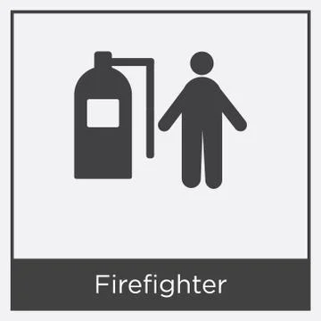 Firefighter icon isolated on white background Free Stock Illustration