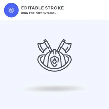 Firefighter icon vector, filled flat sign, solid pictogram isolated on white Stock Illustration