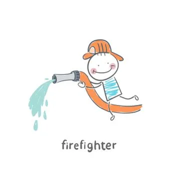 Firefighter Illustrazione stock