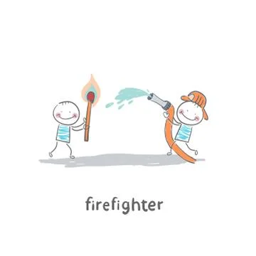 Firefighter Stock Illustration