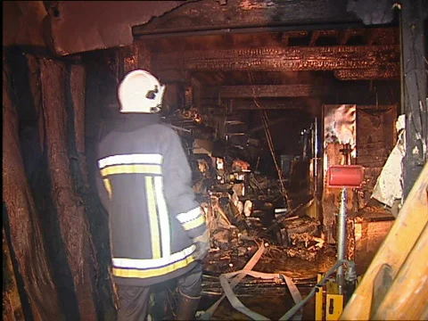 Firefighter inside Stock Footage 655460